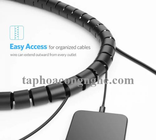 Ugreen 30819 3M màu Đen Dây ống xoắn PE bảo vệ cáp cao cấp LP121 30030819